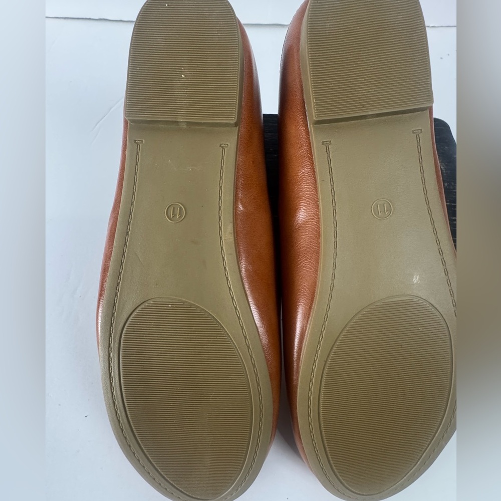 Mary Jane Flats Cognac Brown Ballet Flats Buckle Strap Comfort Shoes Women’s 11 - Picture 5 of 6